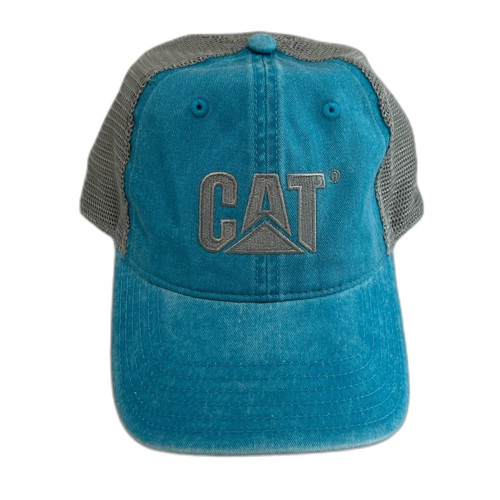 Caterpillar CAT Cap Hat Unisex Snapback Blue Embroidered Lightweight Truckers